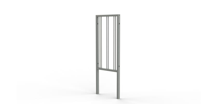 0.5m Wide PG1 Railing with Double Stagger Infill - Galvanised Finish