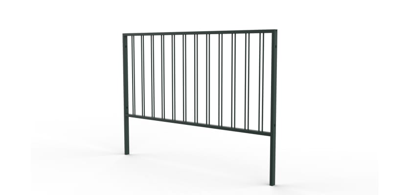 2.0m Wide PG1 Guard Railing with Double Stagger Infill - Green PPC Finish