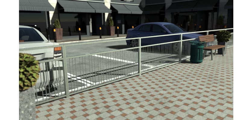 PG Pedestrian Guard Railings installed in a car park