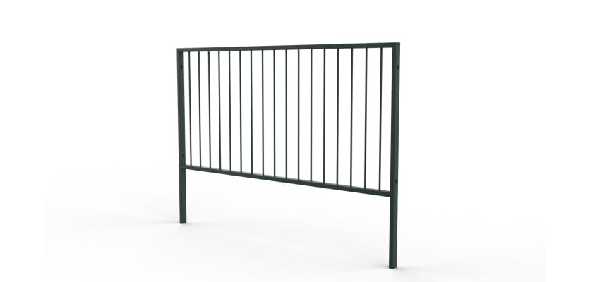 2.0m wide PG1 Guard Railing with Standard Infill - Green PPC Finish
