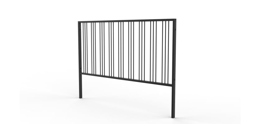 2.0m wide PG1 Pedestrian Guard Rail with Triple Stagger Infill - Black PPC Finish
