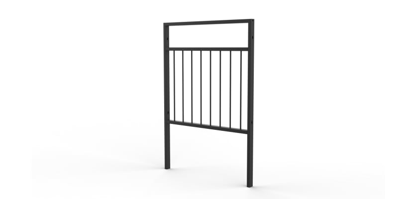 1.0m WIde PG2 Pedestrian Guard Railing with Standard Infill - Black Finish