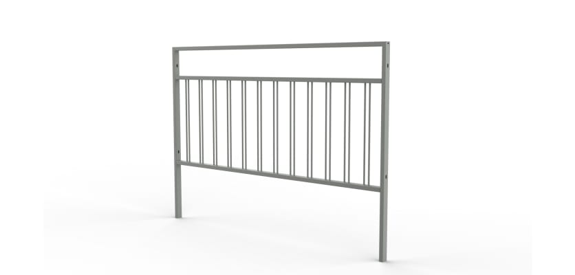 2.0m wide PG2 Pedestrian Guard Railing with Double Stagger Infill - Galvanised 