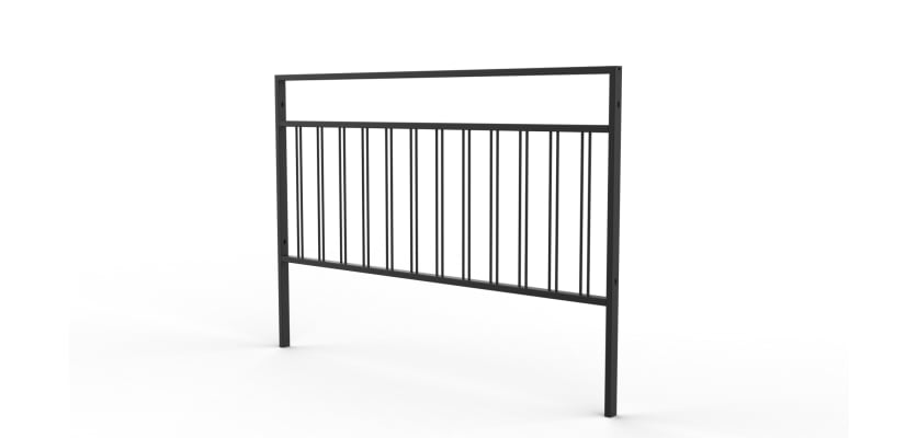 2.0m WIde PG2 Pedestrian Guard Railing with Double Stagger Infill - Black PPC Finish