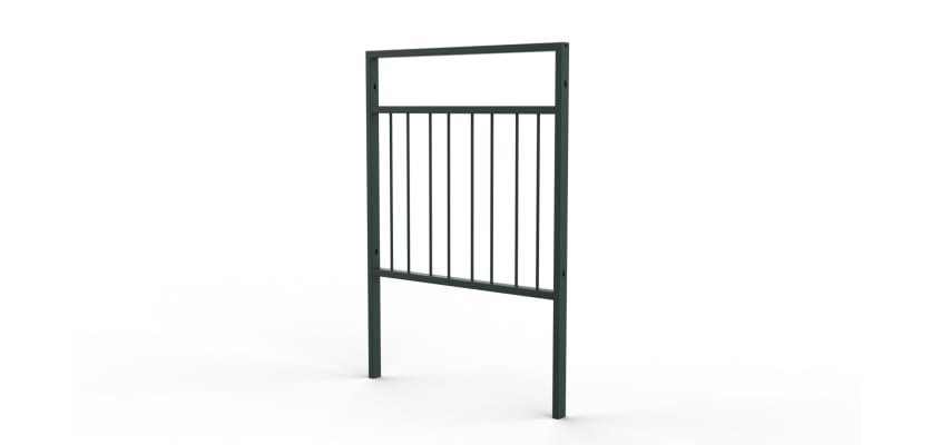 1.0m PG2 Pedestrian Guard Rail with Single Stagger Infill - Green PPC Finish