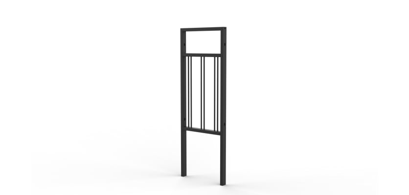 0.5m Wide PG2 Pedestrian Guard Railing with Double Stagger Infill - Black PPC Finish