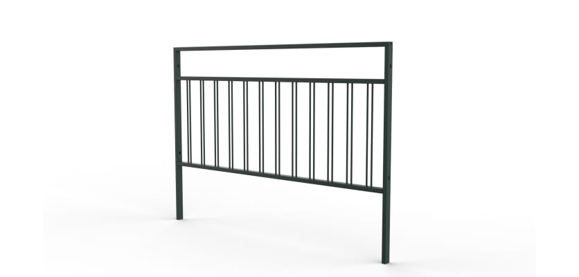 2.0m Wide PG2 Guard Railing with Double Stagger Infill - Green PPC Finish