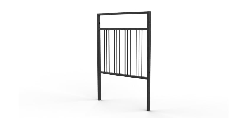 1.0m Wide PG2 Guard Railing with Triple Stagger Infill - Black PPC Finish