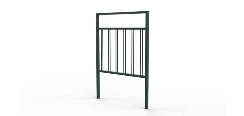 1.0m Wide PG2 Pedestrian Guard Rail with Double Stagger Infill - Green PPC Finish