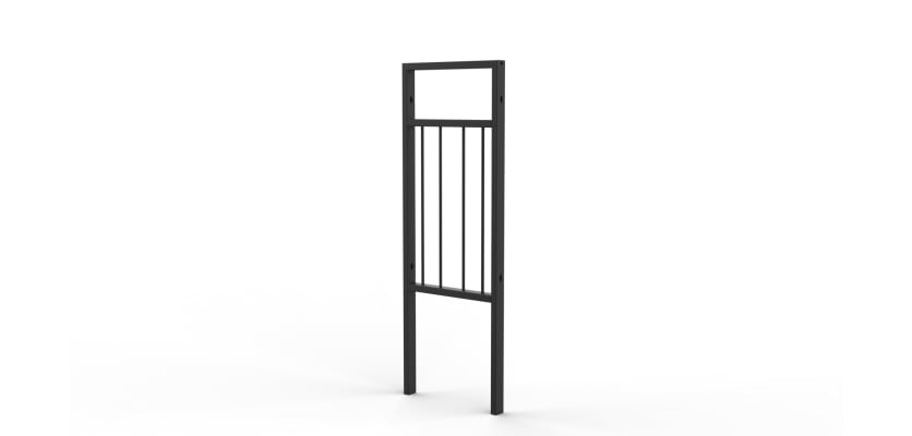 0.5m Wide PG2 Pedestrian Guard Rail with Single Stagger Infill - Black PPC 