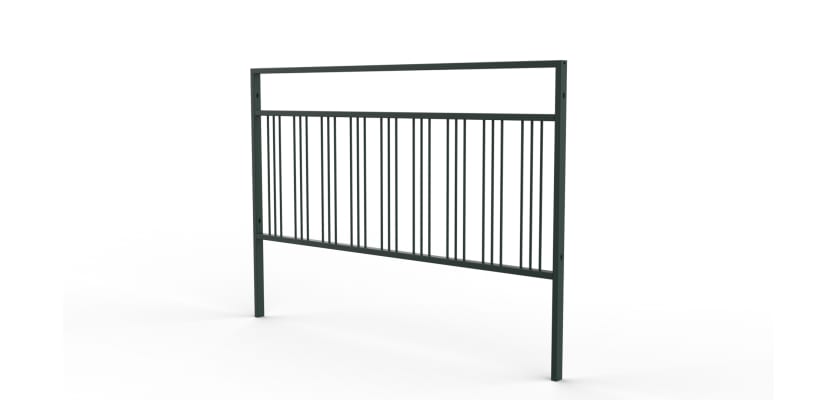 2.0m Wide PG2 Guard Railing with Triple Stagger Infill - Green PPC Finish