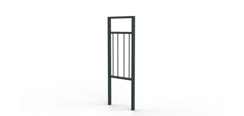 0.5m Wide PG2 Guard Railing with Single Stagger Infill - Green PPC FInish