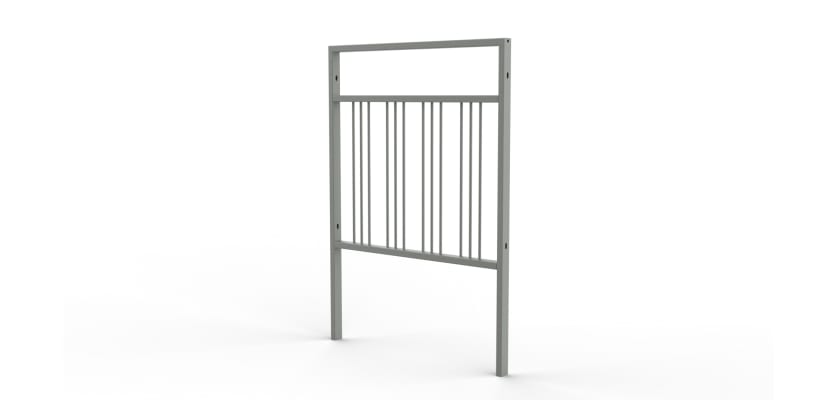 1.0m Wide PG2 Pedestrian Railing with Triple Stagger Infill - Galvanised