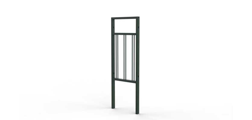 0.5m Wide PG2 Pedestrian Guard Rail with Double Stagger Infill - Green PPC Finish