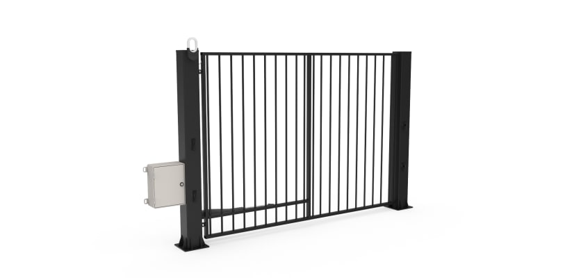 FFL 60S Manual Vertical Bar Single Leaf Gate in a Black finish