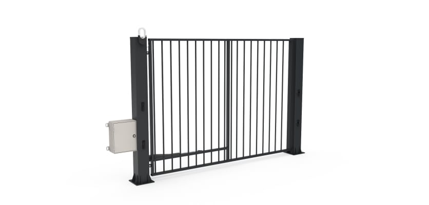 FFL 60S Manual Vertical Bar Single Leaf Gate in a Anthracite Grey finish