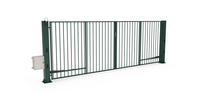 Green FFL 60D Double Leaf Vertical Bar Swing Gate with Automation Bundle