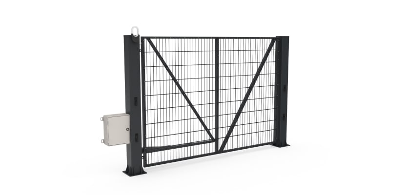Anthracite Grey FFL 60S Single Leaf Mesh Swing Gate with Automation Bundle