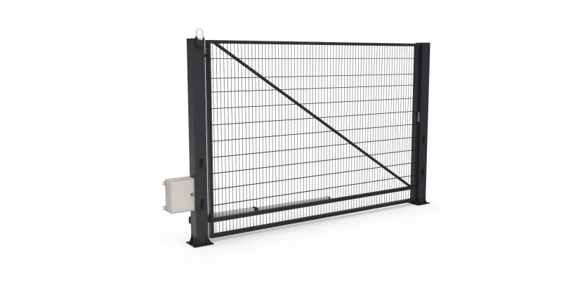 FFL 80S Single Leaf Mesh Swing Gate with Automation Bundle in Anthracite Grey Finish