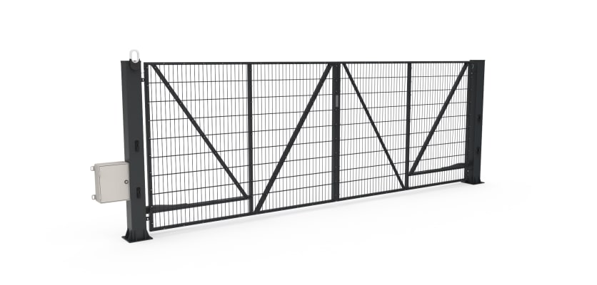 FFL 60D Double Leaf Mesh Automation Bundle in a Anthracite Grey finish