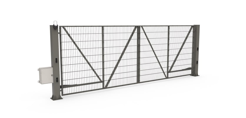 FFL 60D Double Leaf Mesh Automation Bundle in a Stone Grey finish