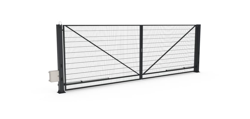 FFL 80D Double Leaf Mesh Swing Gate with Automation Bundle in Anthracite Grey Finish