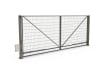 FFL 80D Double Leaf Mesh Swing Gate with Automation Bundle in Stone Grey Finish with V bar