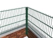 Showing how the 0.6m High Wall Mounted 868 Mesh Fencing Kit Corner Posts attach to a wall