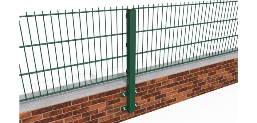 Another view of the 0.6m High Wall Mounted 868 Mesh Fencing System