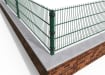 A Corner Section of wall mounted 868 Mesh Fencing showing the Corner Post Kit