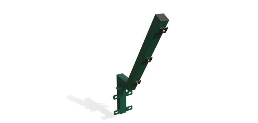 An Intermediate Post for 60 Degree Crank Wall Mounted 868 Mesh Fencing