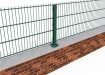 An alternative view of a section of 0.6m High Wall Mounted Bolt Down 868 Mesh Fencing with Intermediate Post