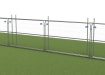 A line of FirstShield Tree Protection Fencing with Support Braces