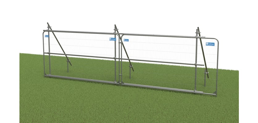 A Render showing round Top Fencing Panels with Back Braces