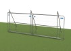 A Render showing round Top Fencing Panels with Back Braces