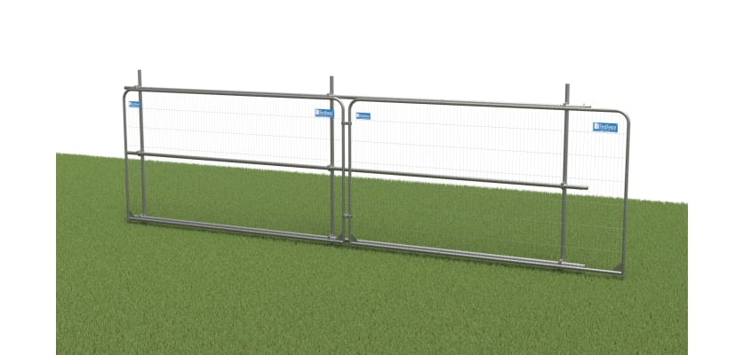 A Render showing round Top Fencing Panels with Back Braces