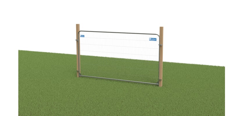 FirstShield® Tree Protection Temporary Panel Frame Kit in timber finish, designed to safeguard young trees during construction and landscaping projects.