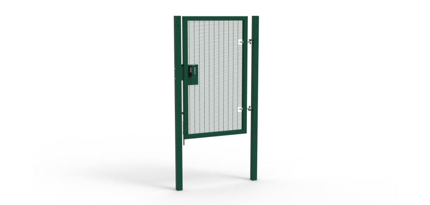 Green Apollo single leaf gate with Quick Exit Lock