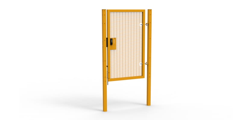 Yellow Apollo single leaf gate with Quick Exit Lock
