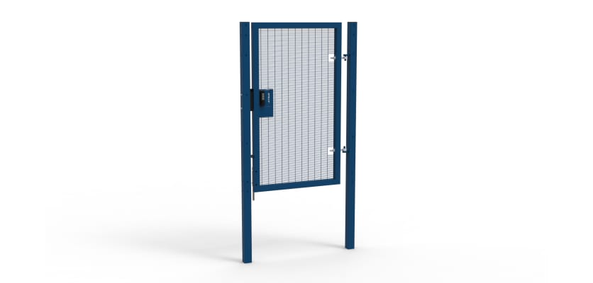 Blue Apollo single leaf gate with Quick Exit Lock