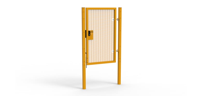 Yellow Apollo single leaf gate with Latch Lock Handles 