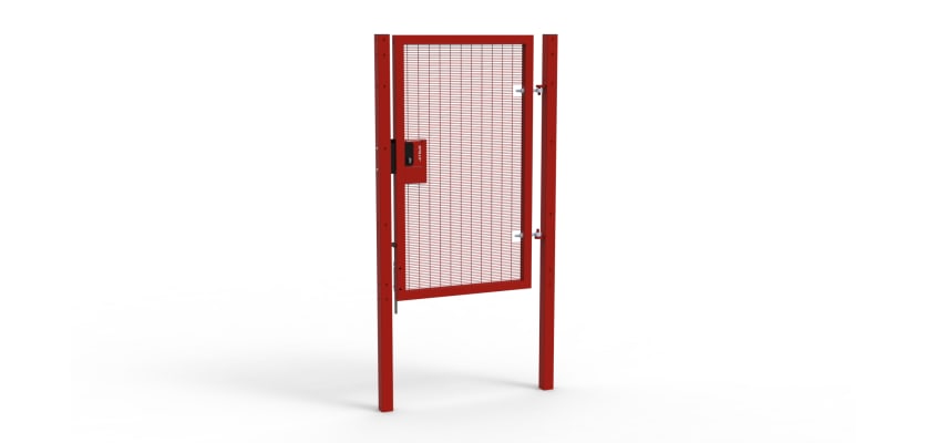 Red Apollo single leaf gate with Latch Lock  