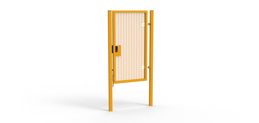 Yellow Apollo®  2.0m High x 1.0m Wide 358 Prison Mesh Single Leaf Gate Kit with Latch Lock
