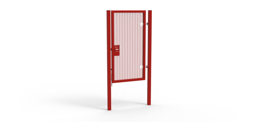 Red Apollo® 2.0m High x 1.0m Wide 358 Prison Mesh Single Leaf Gate Kit with Unislide