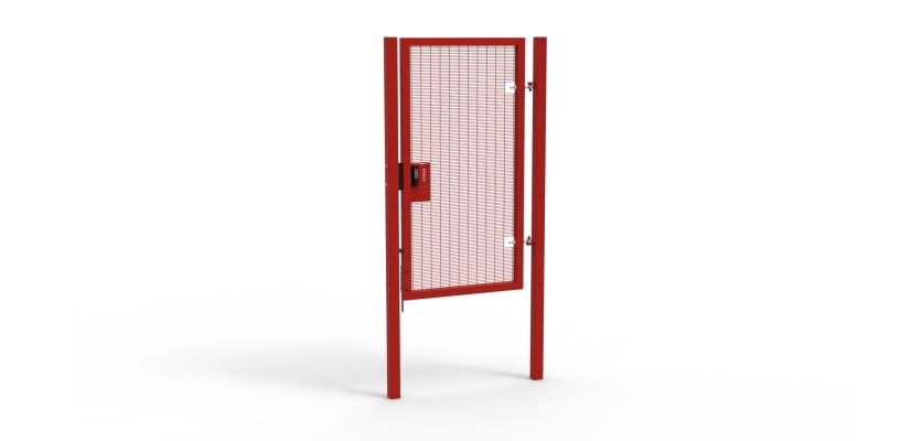 Red Apollo® 2.0m High x 1.0m Wide 358 Prison Mesh Single Leaf Gate Kit with Quick Exit Digilock