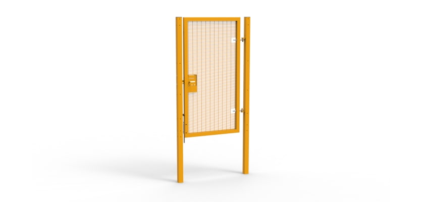 Yellow Apollo® 2.0m High x 1.0m Wide 358 Prison Mesh Single Leaf Gate Kit with Unislide