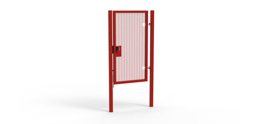 Red Apollo® 2.0m High x 1.0m Wide 358 Prison Mesh Single Leaf Gate Kit with Latch Lock