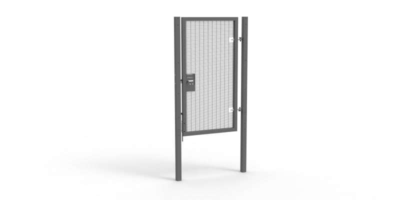 Grey Apollo® 2.0m High x 1.0m Wide 358 Prison Mesh Single Leaf Gate Kit with Unislide