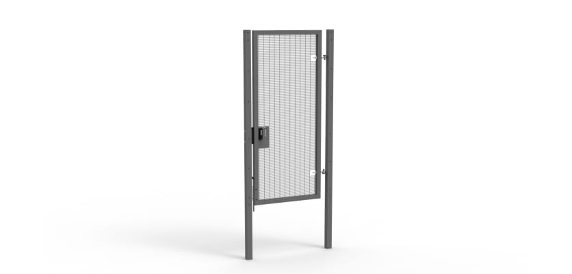 A Grey 2.4m high x 1.0m Wide Single Leaf 358 Apollo Security Gate with Quick Exit Digilock