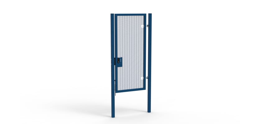 A Blue 2.4m high x 1.0m Wide Single Leaf 358 Apollo Security Gate with Latch Lock 